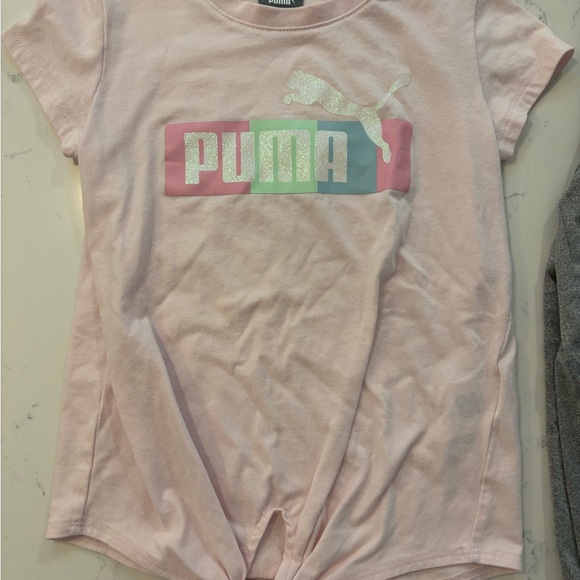 Puma Light Pink Tee and Heather Gray Leggings Set - Picture 3 of 7